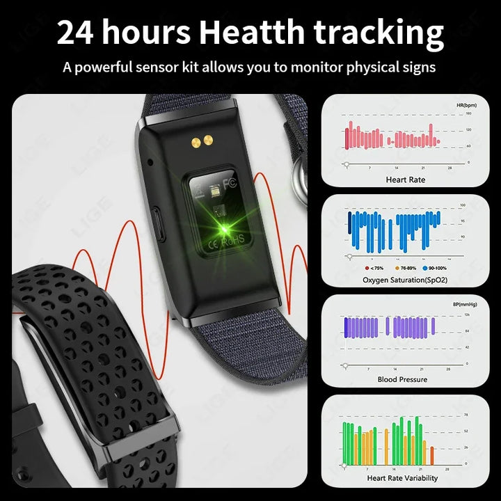 Smart Watch Men Women Fitness Heart Rate Blood Pressure Monitor