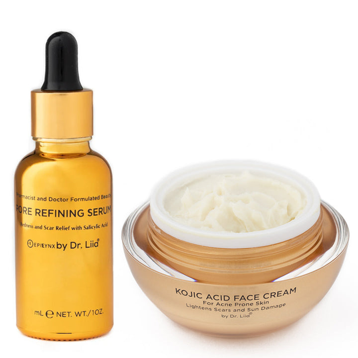 Kojic Acid Pore Refining Brightening Skincare Set Vegan